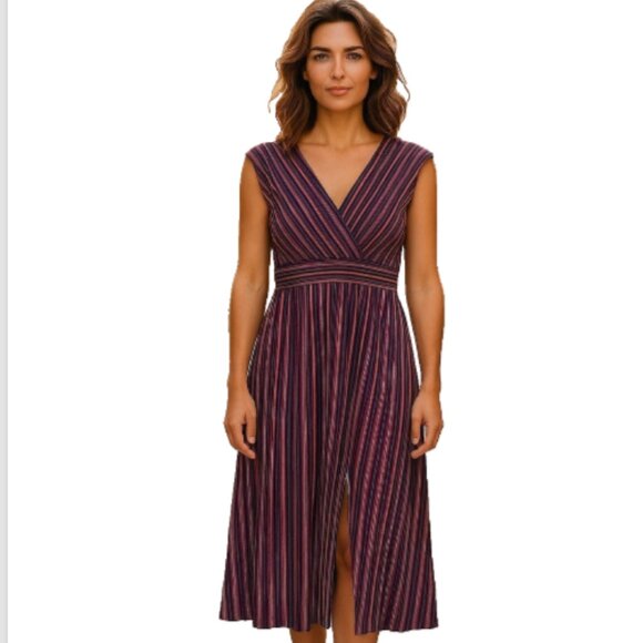 Romper Dress Size XXL 1 Piece Striped Crossover w/ Shorts Sleeveless Pullover - Picture 1 of 11